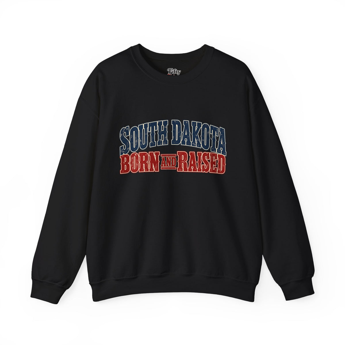 South Dakota Born and Raised Old-School Souvenir Unisex Sweatshirt Graphic