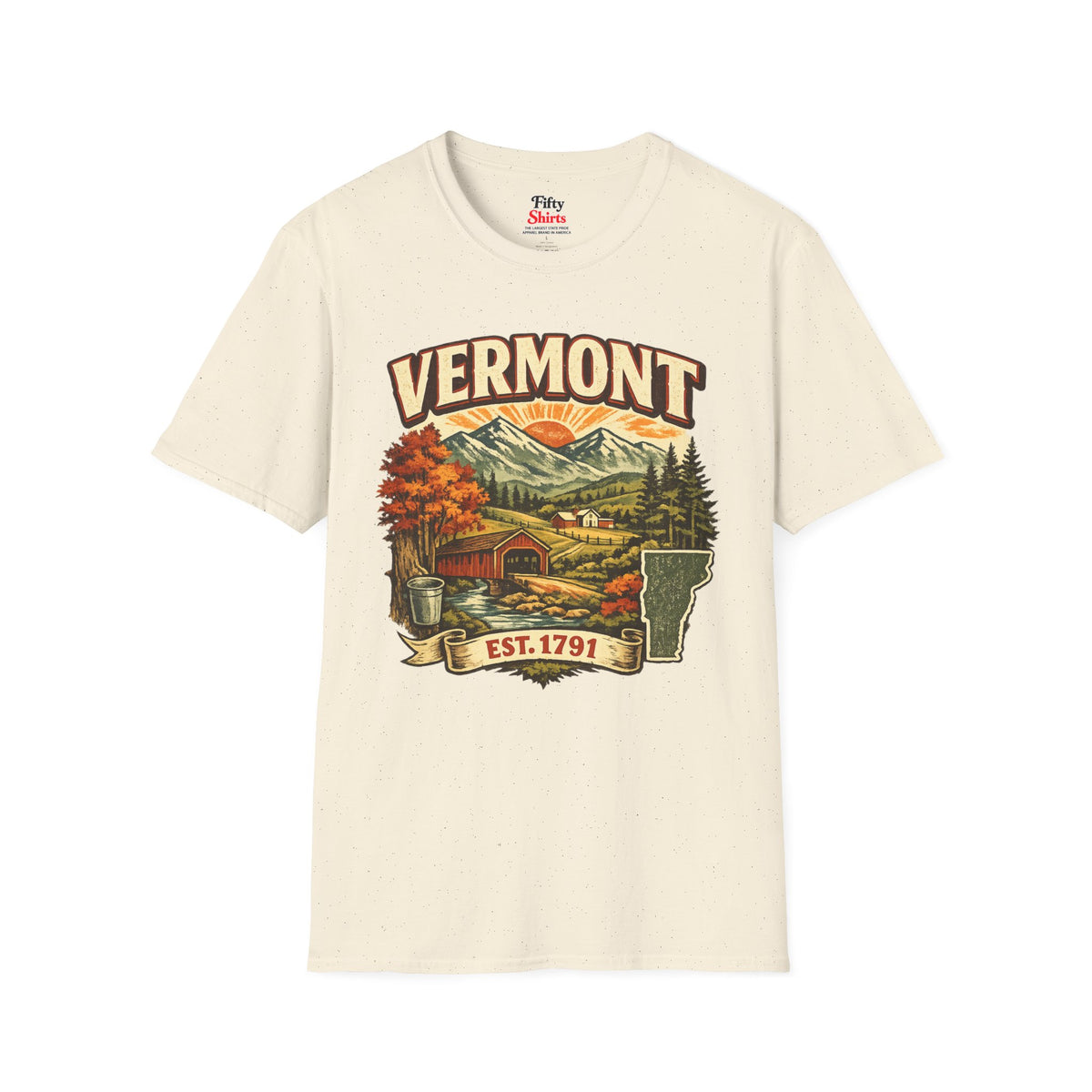 Vintage Vermont Heritage Unisex Softstyle T Shirt State Pride Graphic Tee Collections FS03