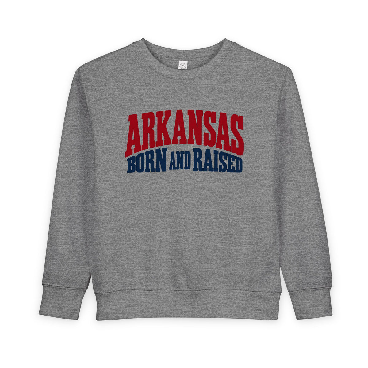 Arkansas Born and Raised Bold Vintage State Pride Unisex Toddler Sweatshirt