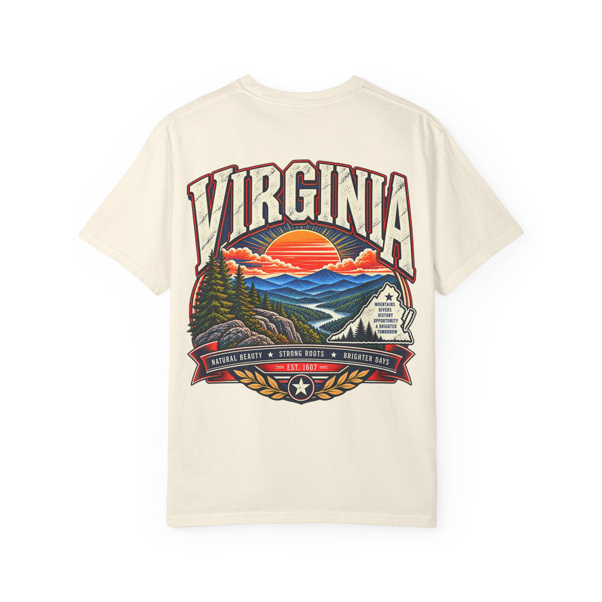 Virginia Mountains Unisex Comfort Color 1717 Streetwear Graphic Tee