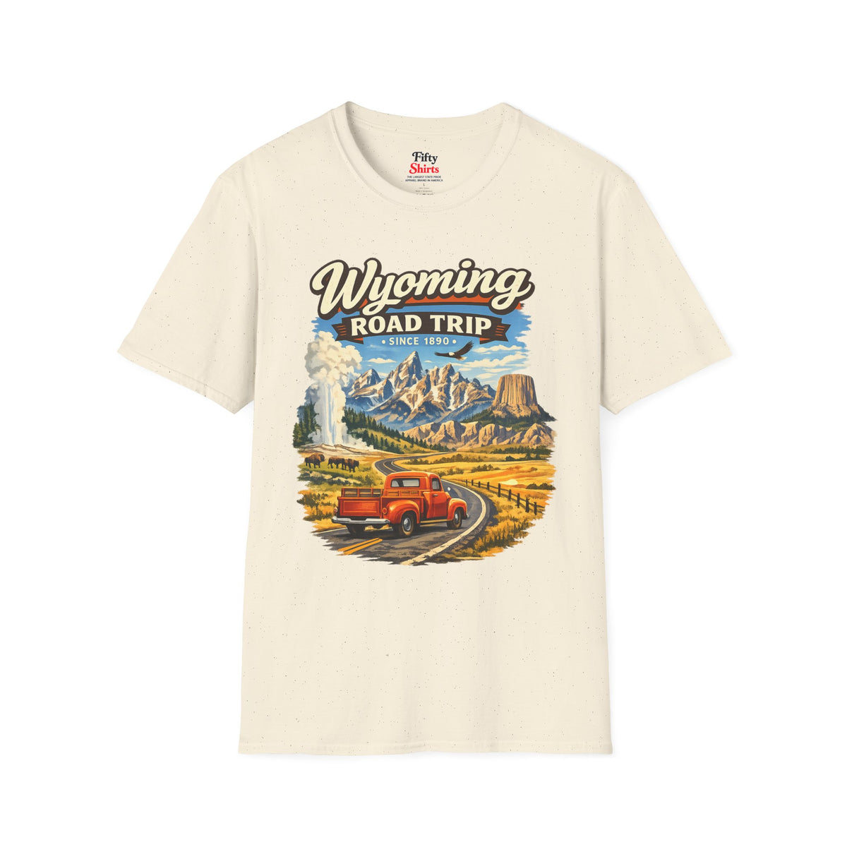 Wyoming Road Trip Unisex Softstyle T Shirt State Pride Graphic Tee Collections FS03