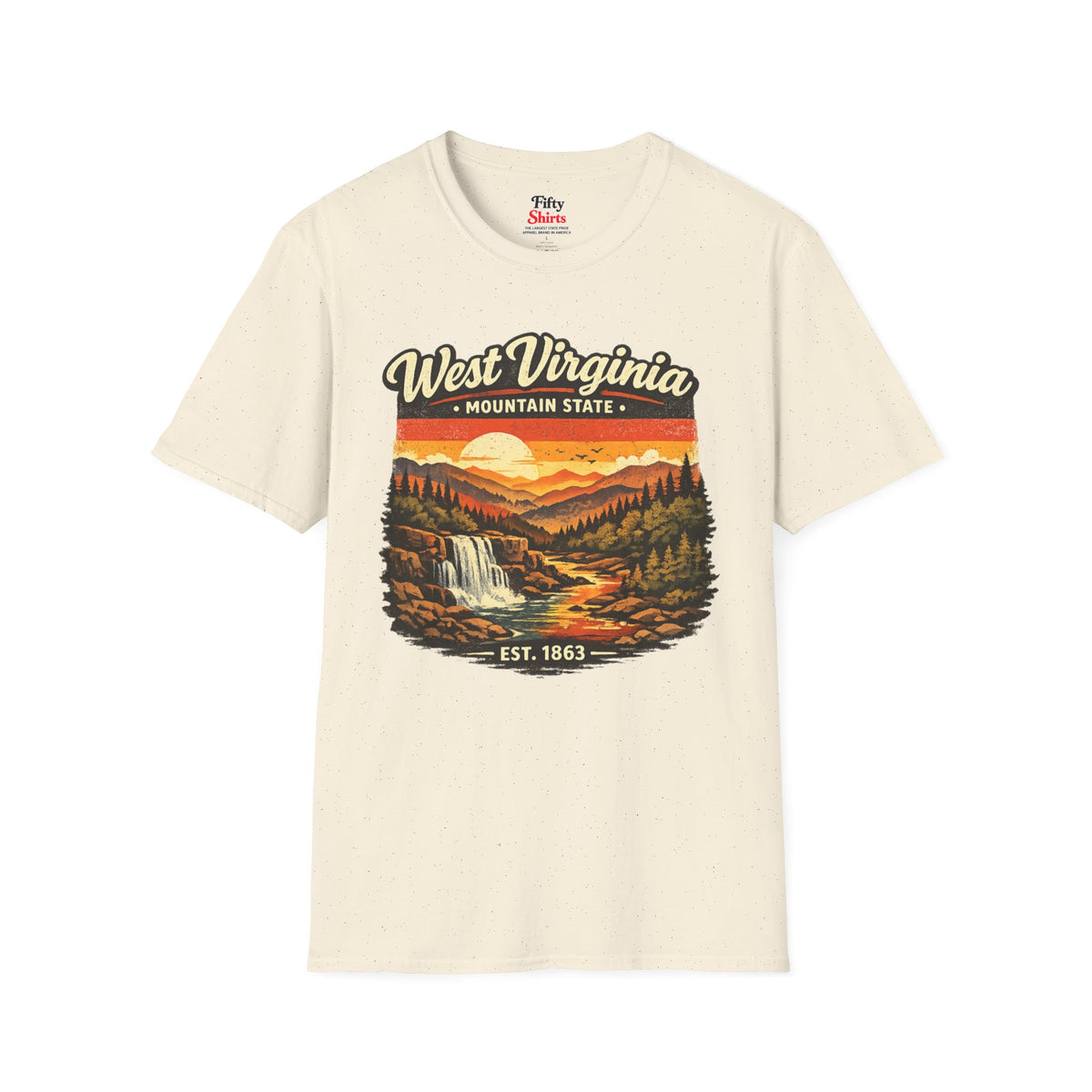 West Virginia Mountain Sunset Unisex Softstyle T Shirt State Pride Graphic Tee Collections FS03