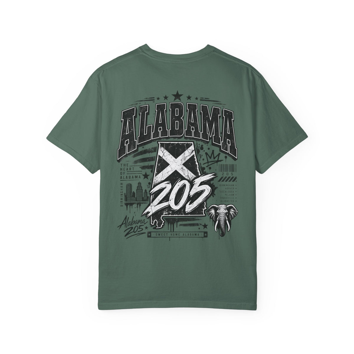 Alabama 205 Unisex Comfort Color 1717 Streetwear Graphic Tee