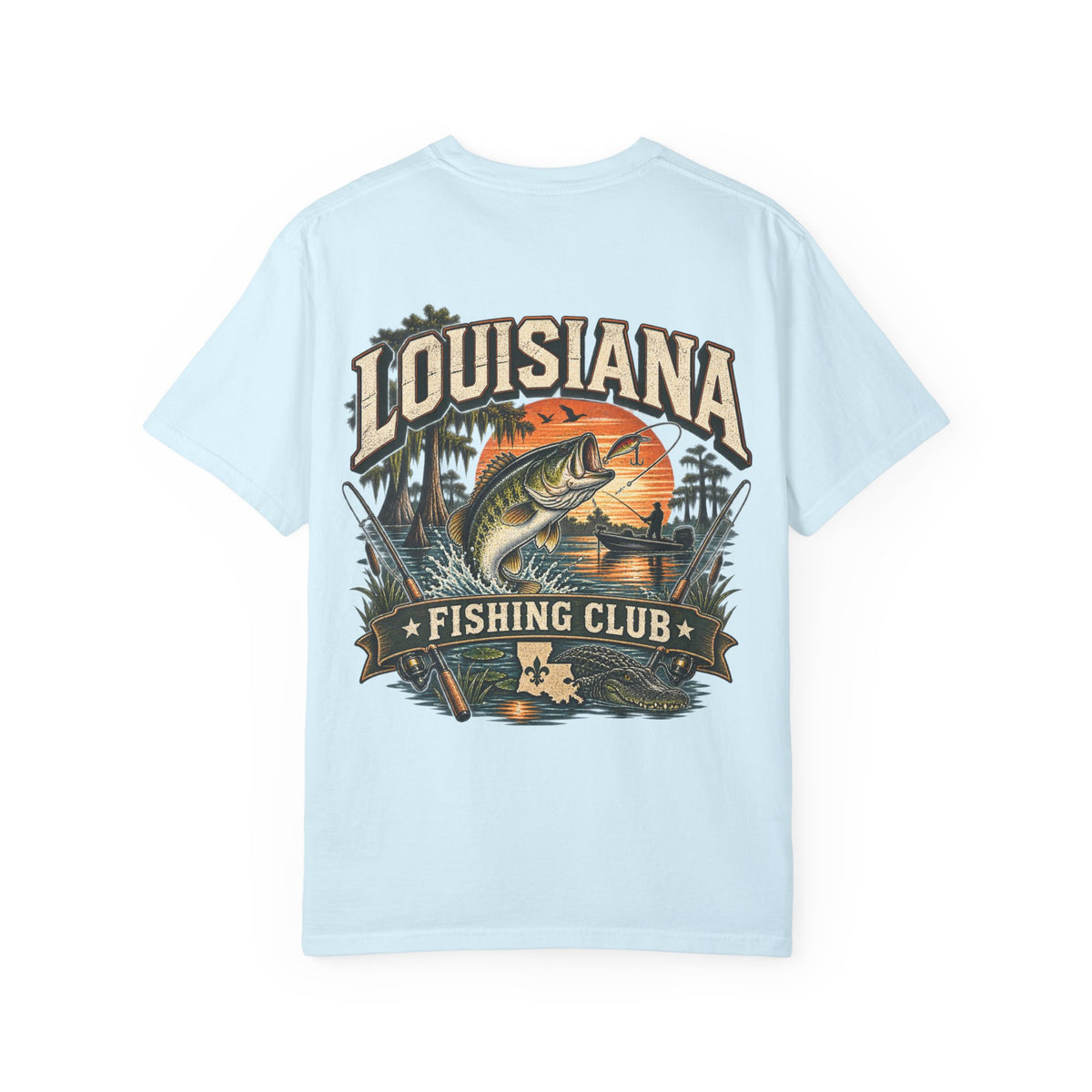 Louisiana Fishing Club Unisex Comfort Color 1717 Streetwear Graphic Tee