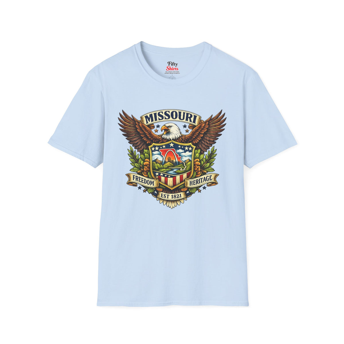 Missouri Americana Eagle Unisex Softstyle T Shirt State Pride Graphic Tee Collections FS03