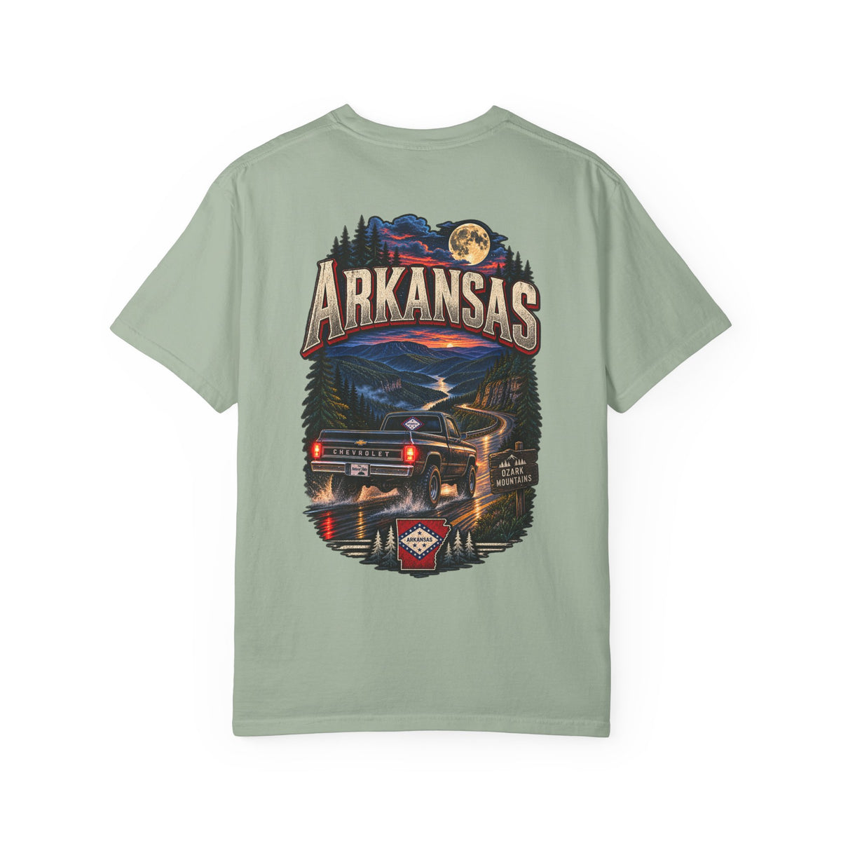 Arkansas Night Drive Unisex Comfort Color 1717 Streetwear Graphic Tee