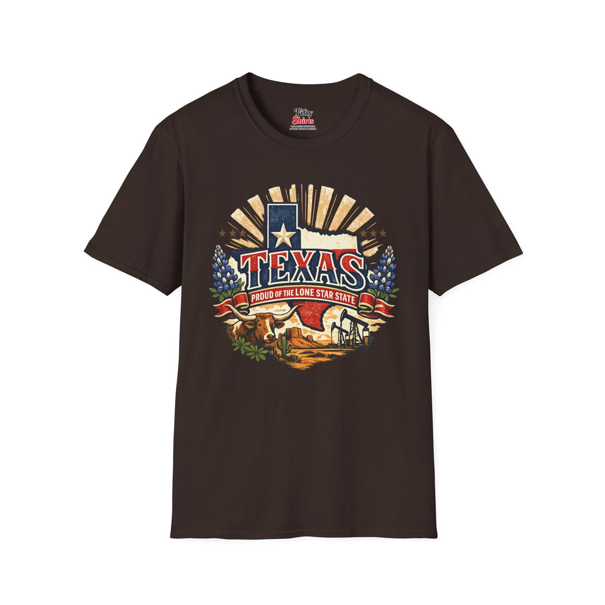 Texas State Pride Unisex Softstyle T Shirt State Pride Graphic Tee Collections FS03