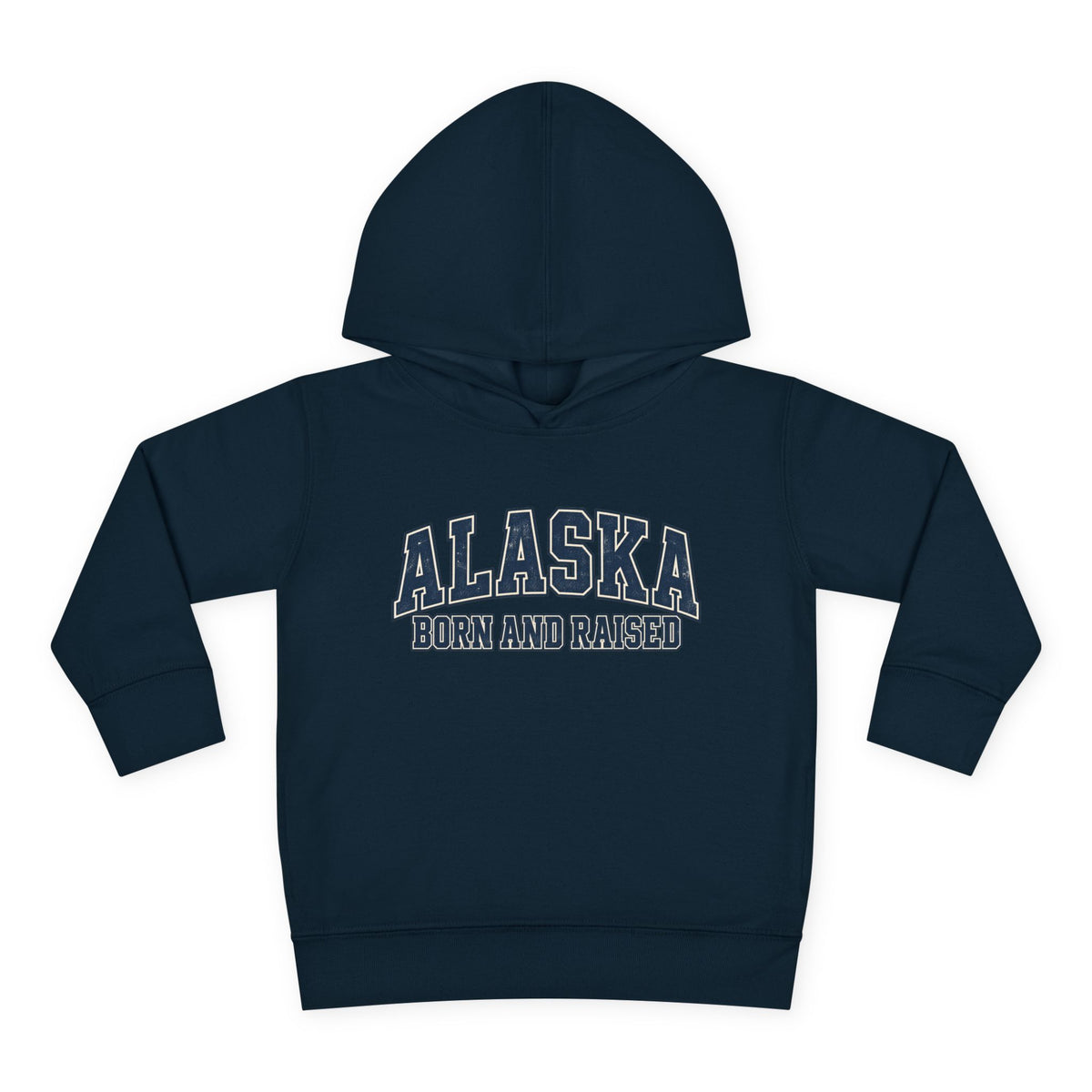 Alaska Born and Raised Classic Collegiate Unisex Toddler Pullover Fleece Hoodie