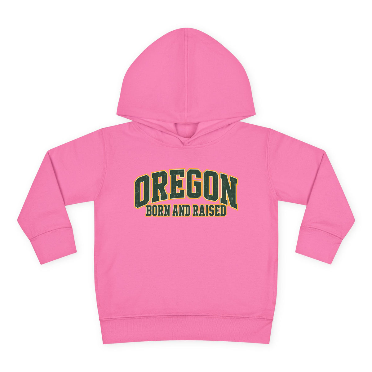 Oregon Born and Raised Old-School Athletic Unisex Toddler Pullover Fleece Hoodie