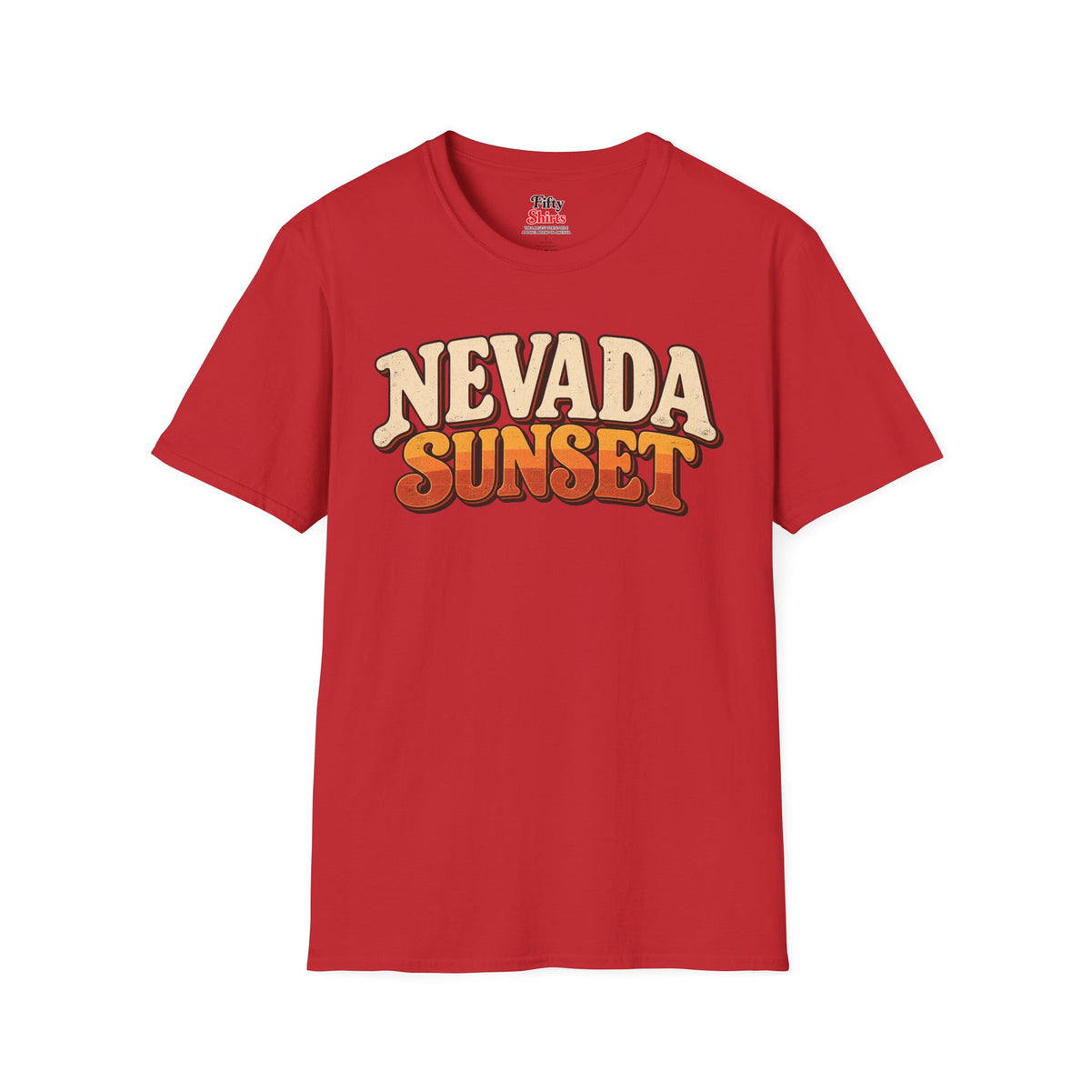 Nevada Sunset Unisex Softstyle T Shirt State Name Graphic Tee
