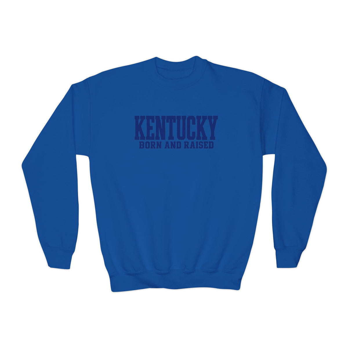 Kentucky Born and Raised Premium Streetwear Unisex Youth Crewneck Sweatshirt Graphic