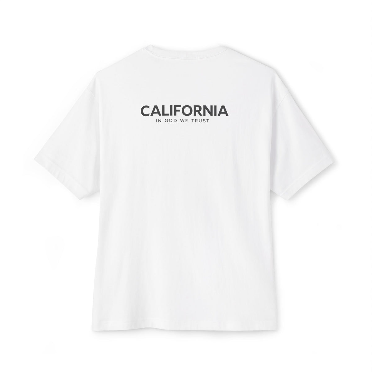 California All State In God We Trust Unisex Casual Oversized Boxy Tee