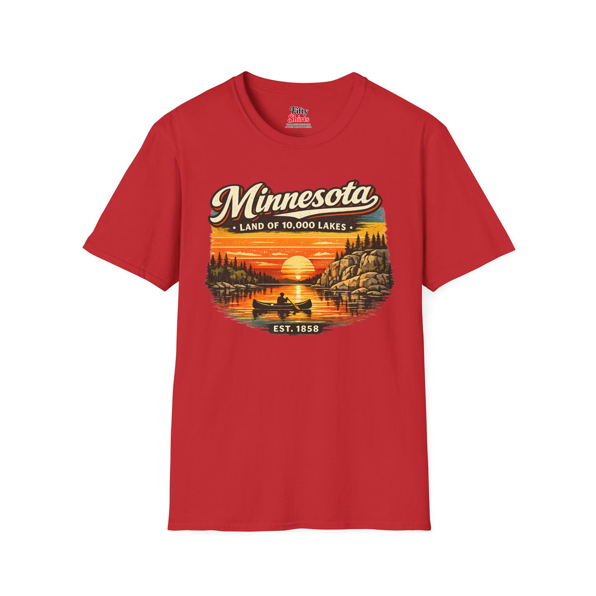 Minnesota Lakeside Sunset Unisex Softstyle T Shirt State Pride Graphic Tee Collections FS03