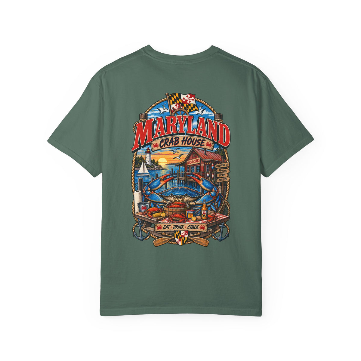 Maryland Crab House Unisex Comfort Color 1717 Streetwear Graphic Tee