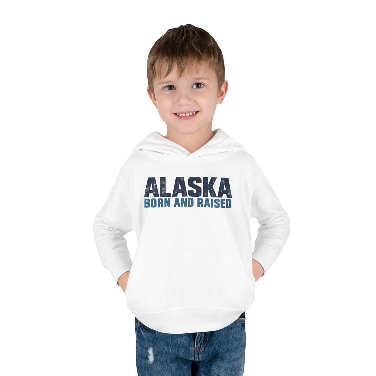 Alaska Born and Raised Modern Streetwear Unisex Toddler Pullover Fleece Hoodie