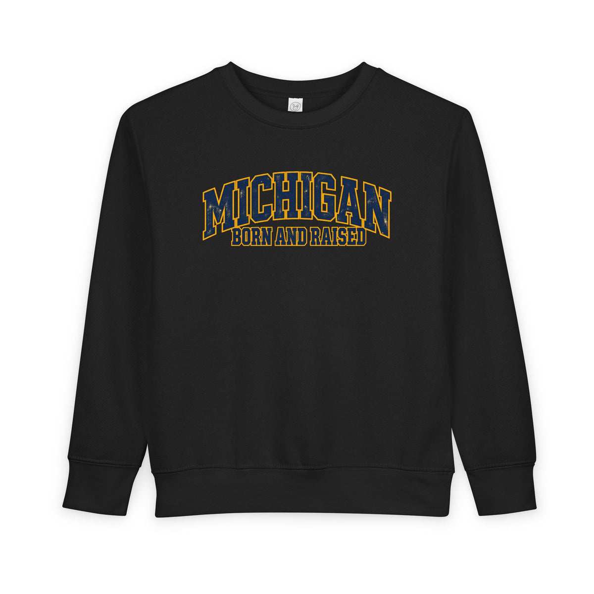 Michigan Born and Raised Bold Retro Unisex Toddler Sweatshirt