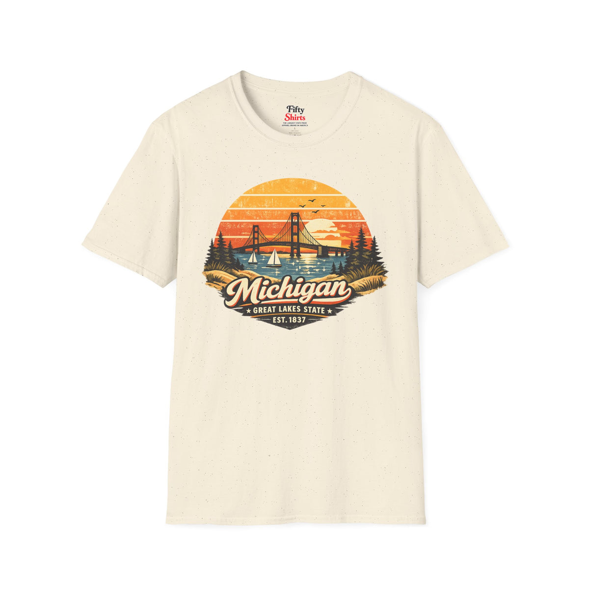 Michigan Lakeside Sunset Unisex Softstyle T Shirt State Pride Graphic Tee Collections FS03