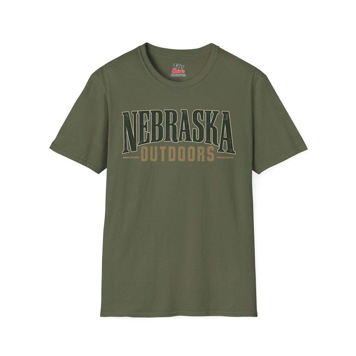 Nebraska Outdoors Unisex Softstyle T Shirt State Name Graphic Tee