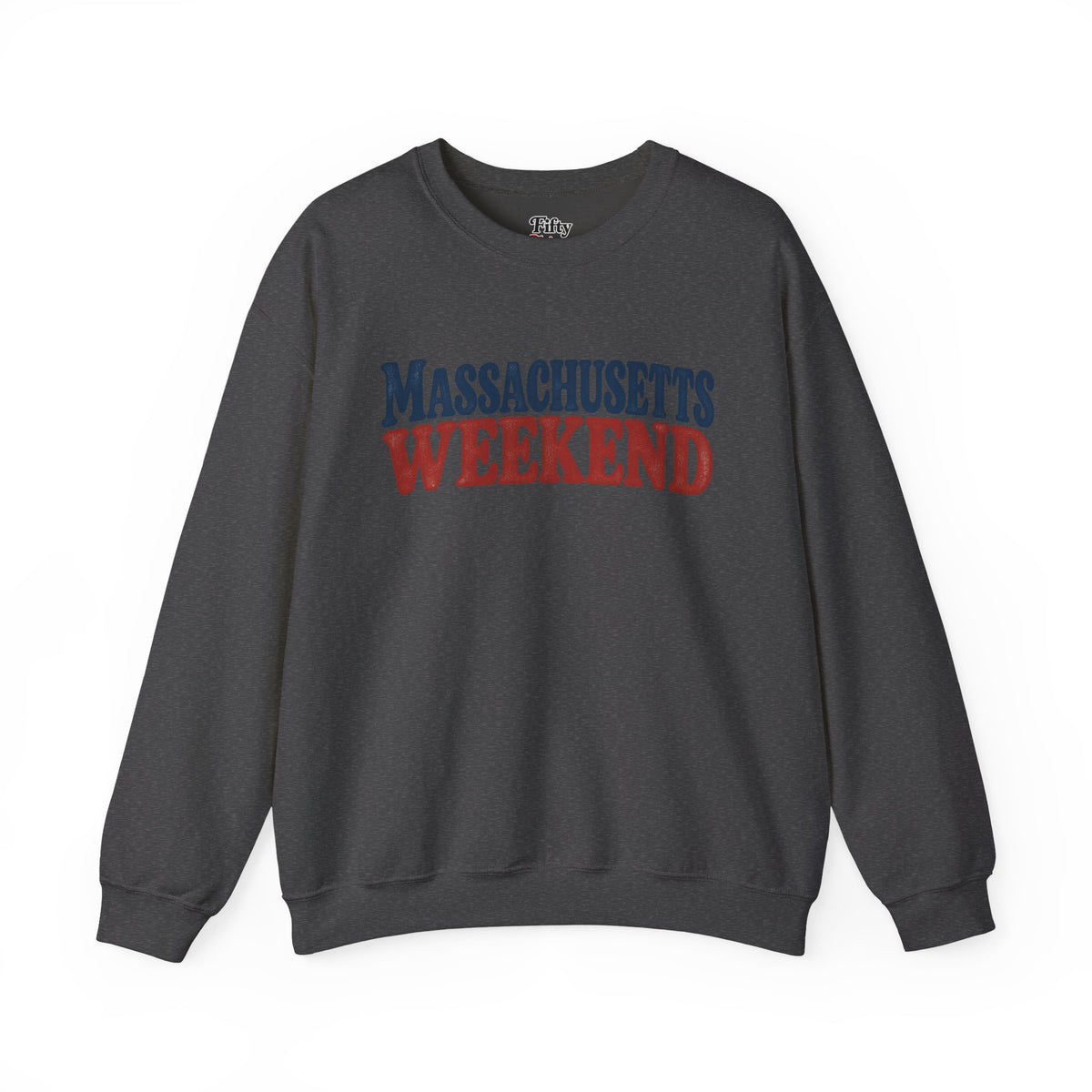 Massachusetts Weekend Unisex Crewneck Sweatshirt State Name Graphic