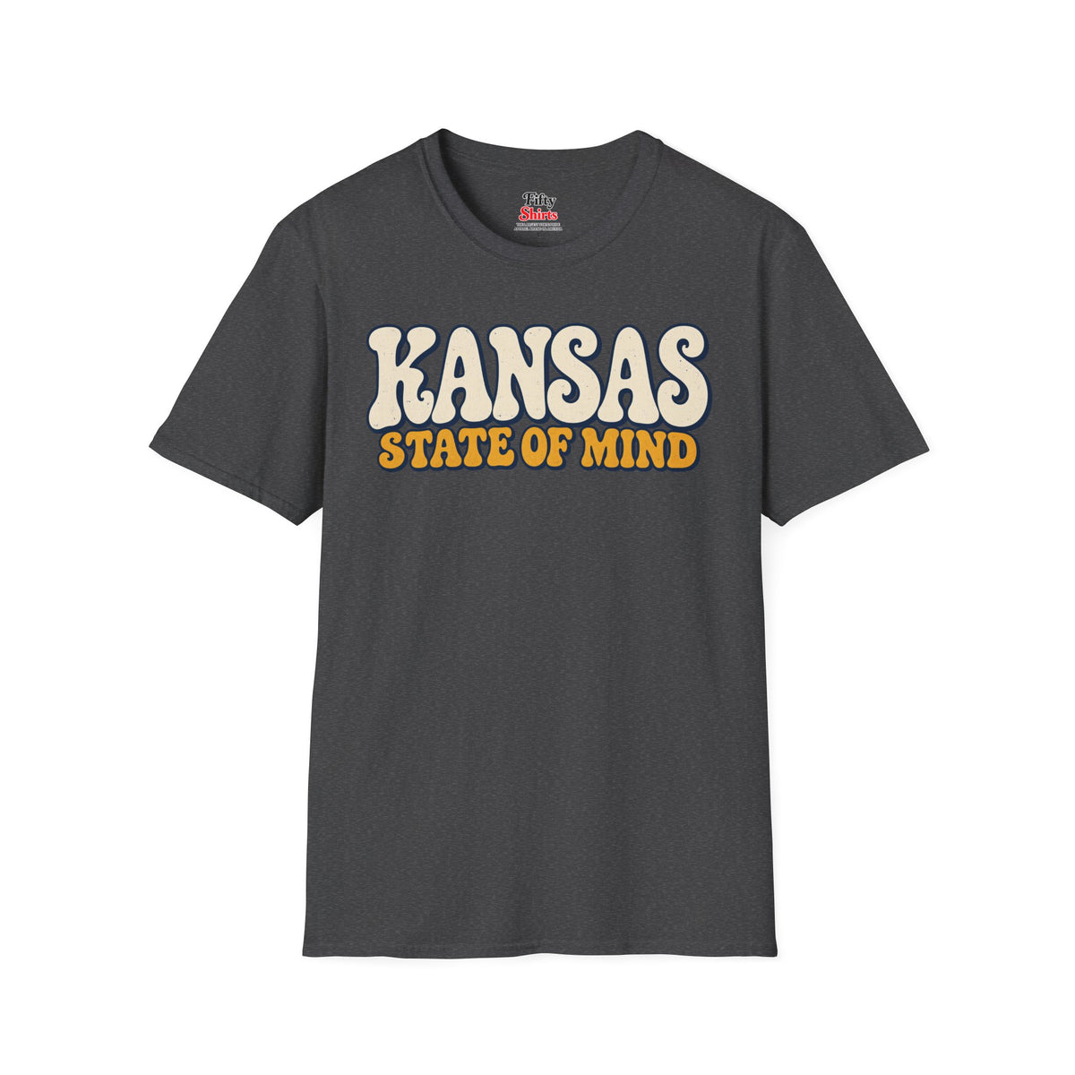 Kansas State of Mind Unisex Softstyle T Shirt State Name Graphic Tee