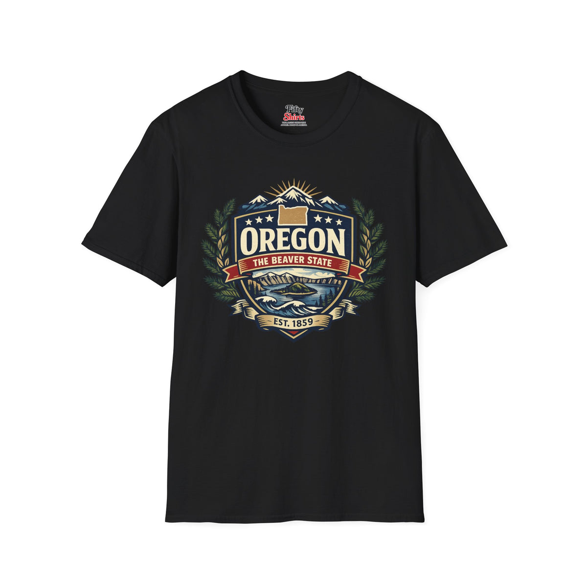 Oregon Heritage Badge Unisex Softstyle T Shirt State Pride Graphic Tee Collections FS03