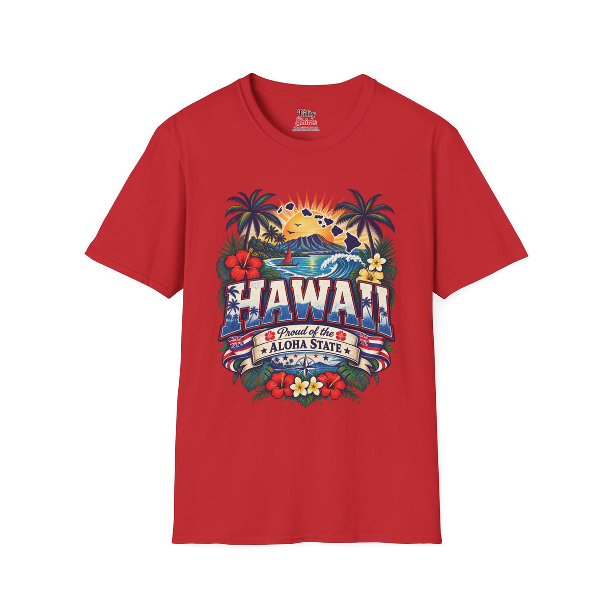 Hawaii State Pride Unisex Softstyle T Shirt State Pride Graphic Tee Collections FS03