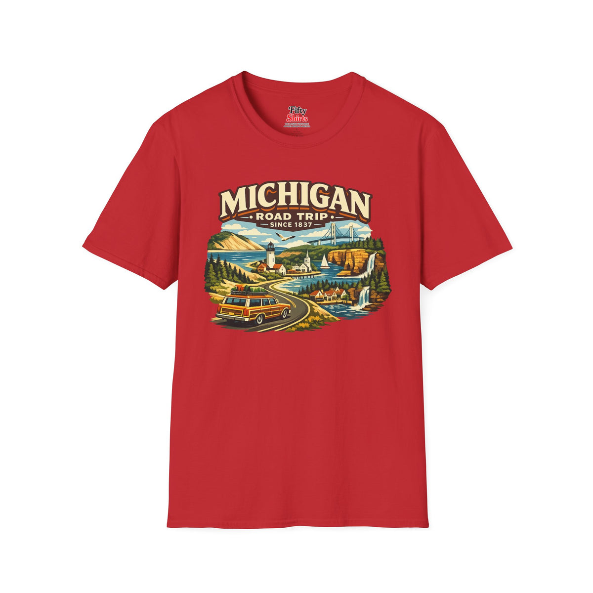 Michigan Road Trip Unisex Softstyle T Shirt State Pride Graphic Tee Collections FS03