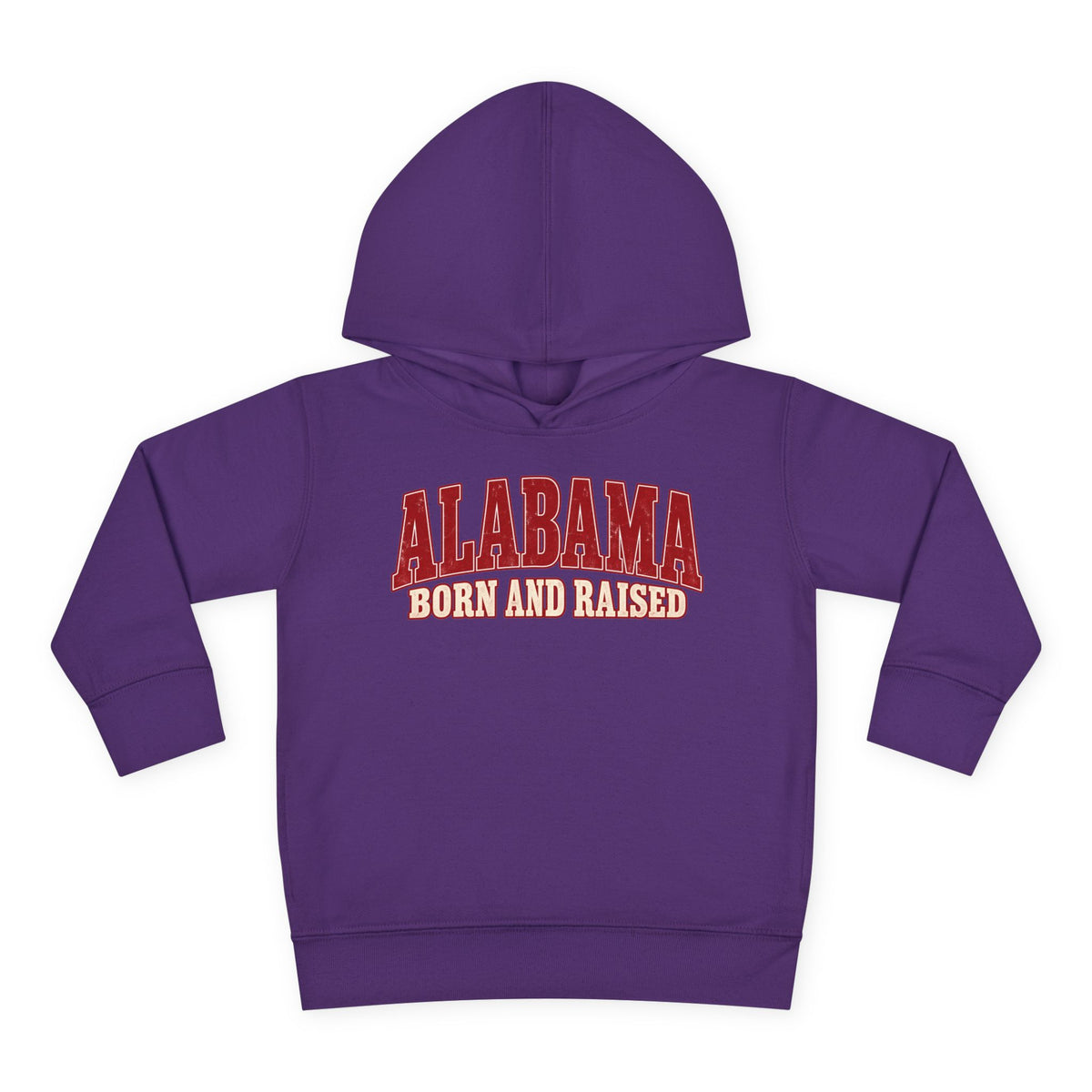 Alabama Born and Raised Classic Southern Heritage Unisex Toddler Pullover Fleece Hoodie
