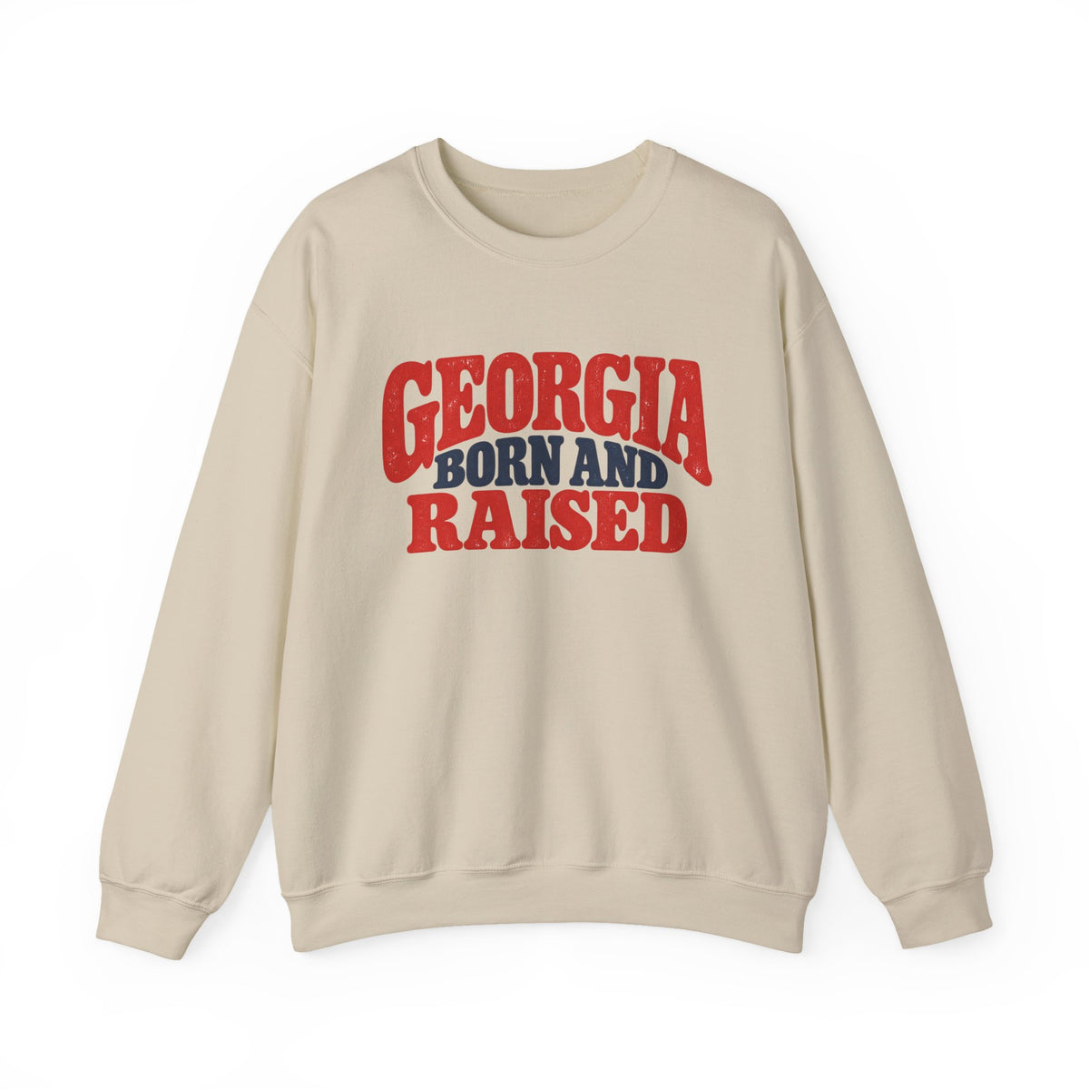 Georgia Born and Raised Retro Unisex Sweatshirt Graphic