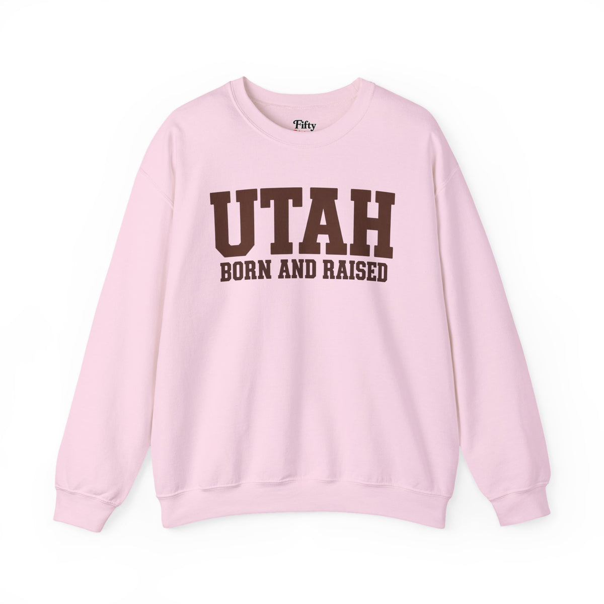Utah Born and Raised Unisex Crewneck Sweatshirt State Name Graphic