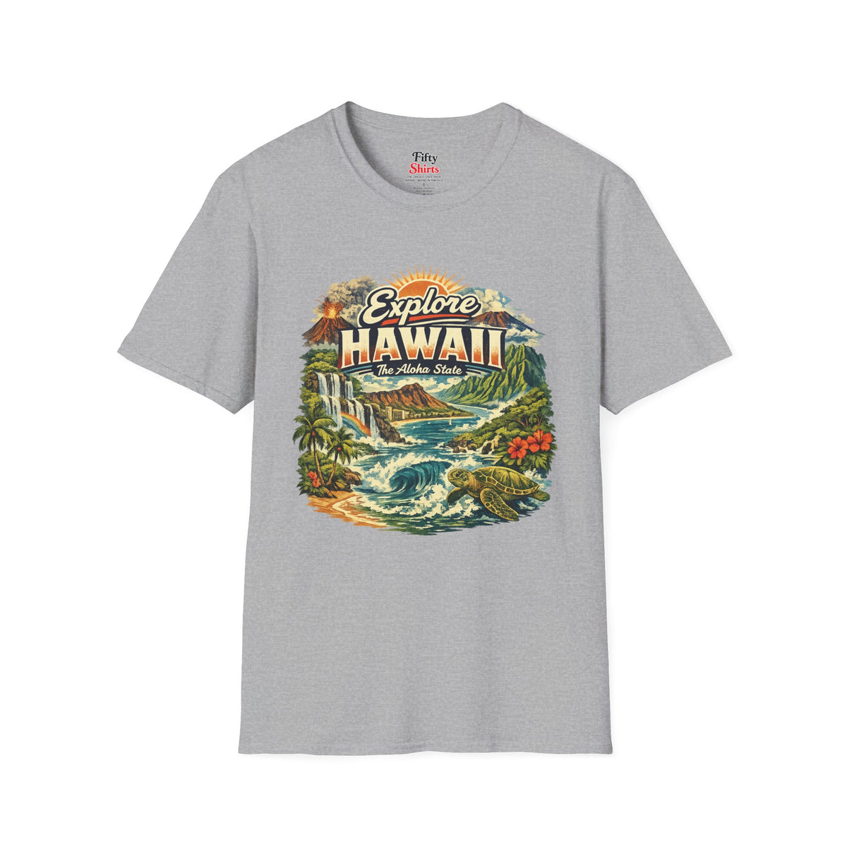 Explore Hawaii Unisex Softstyle T Shirt State Pride Graphic Tee Collections FS03