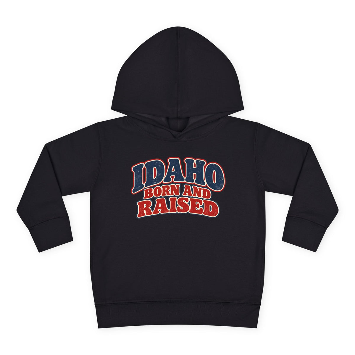 Idaho Born and Raised Retro 1970s Unisex Toddler Pullover Fleece Hoodie