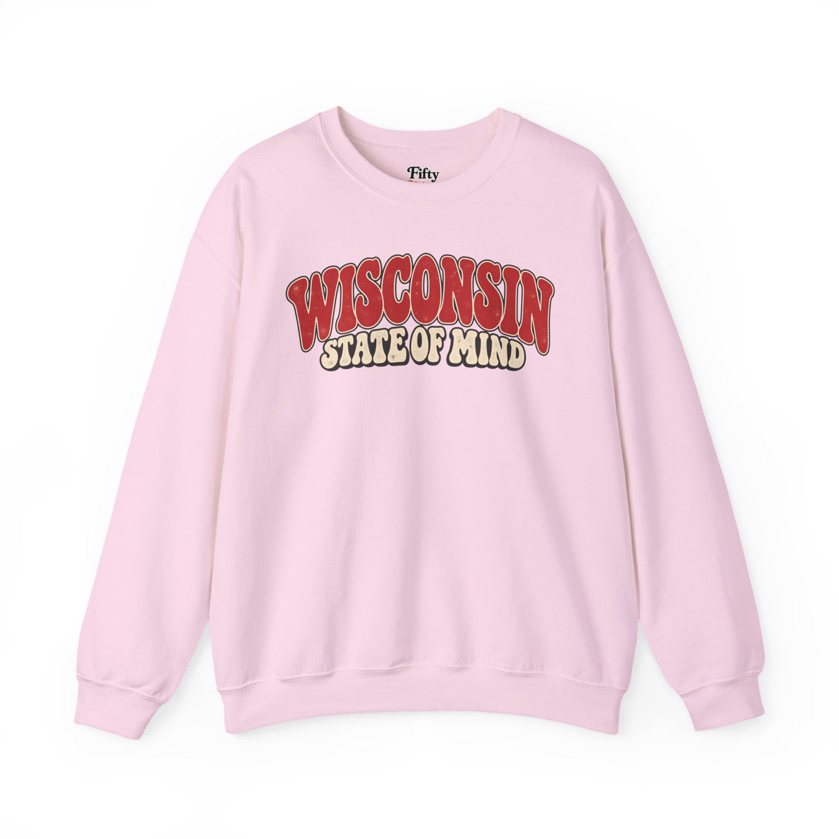 Wisconsin State of Mind Unisex Crewneck Sweatshirt State Name Graphic