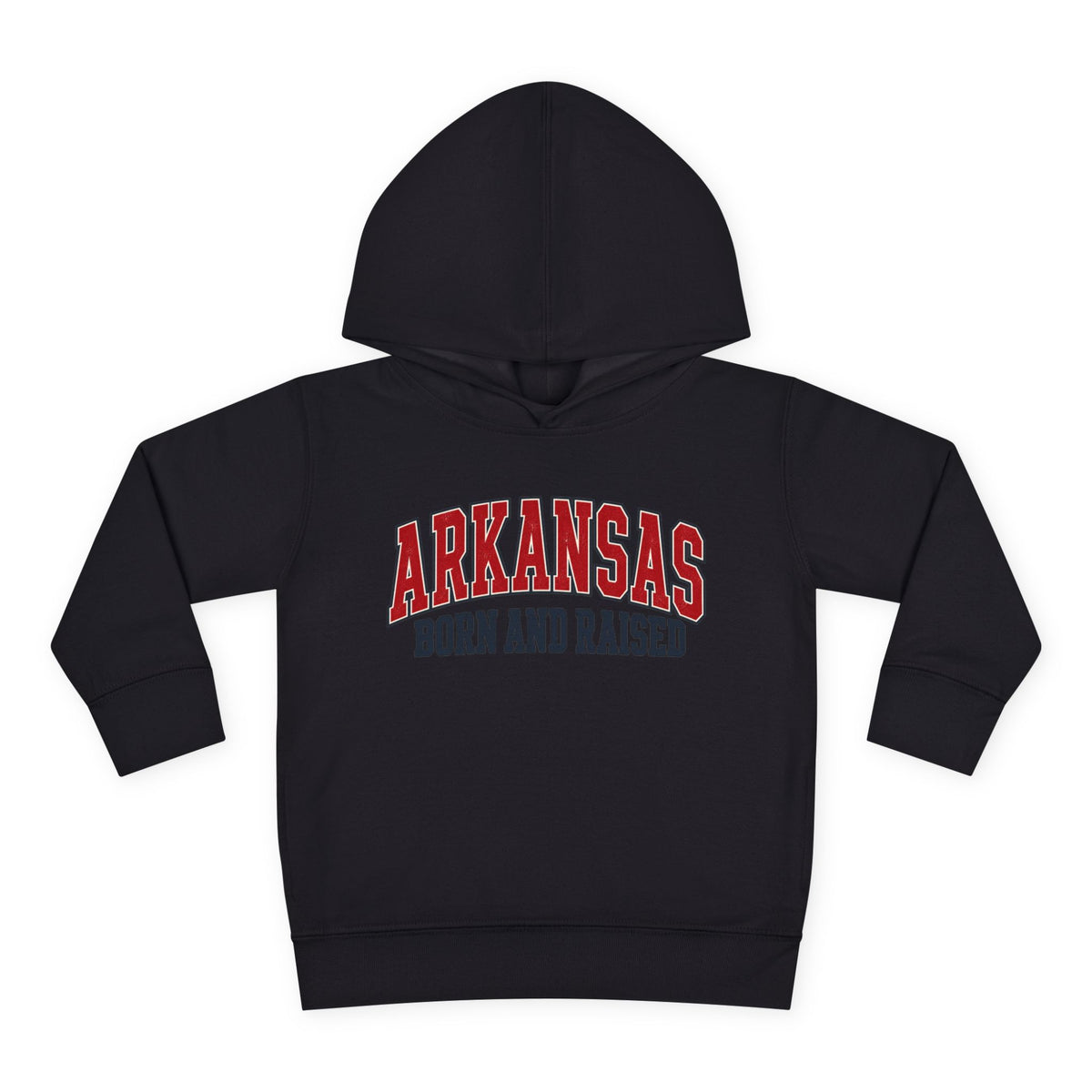 Arkansas Born and Raised Vintage Athletic Heritage Unisex Toddler Pullover Fleece Hoodie