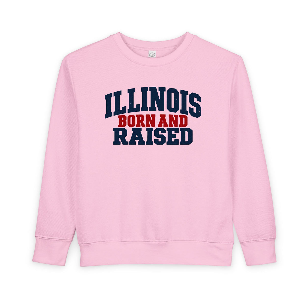 Illinois Born and Raised Rustic Midwest Americana Unisex Toddler Sweatshirt