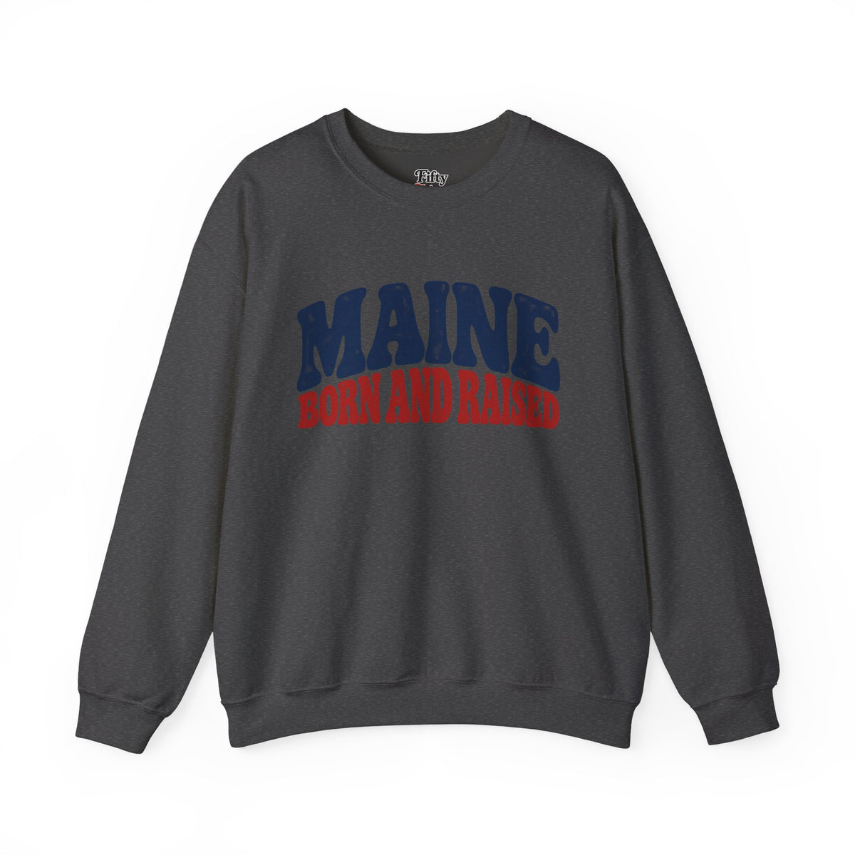 Maine Born and Raised Retro Americana Unisex Sweatshirt Graphic