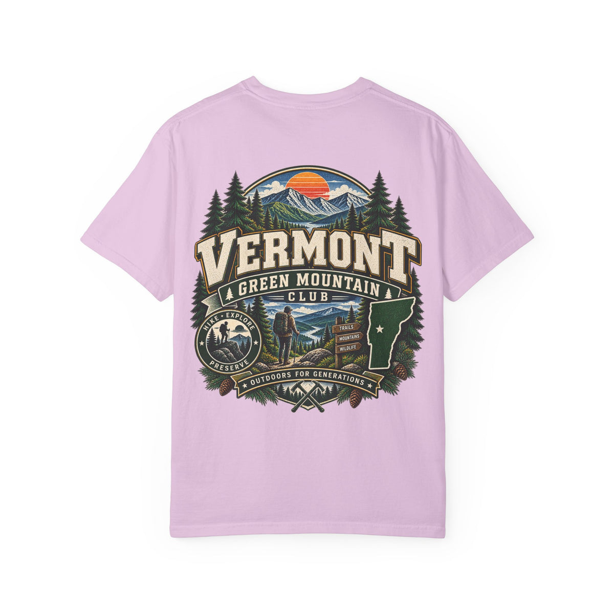 Vermont Green Mountain Club Unisex Comfort Color 1717 Streetwear Graphic Tee