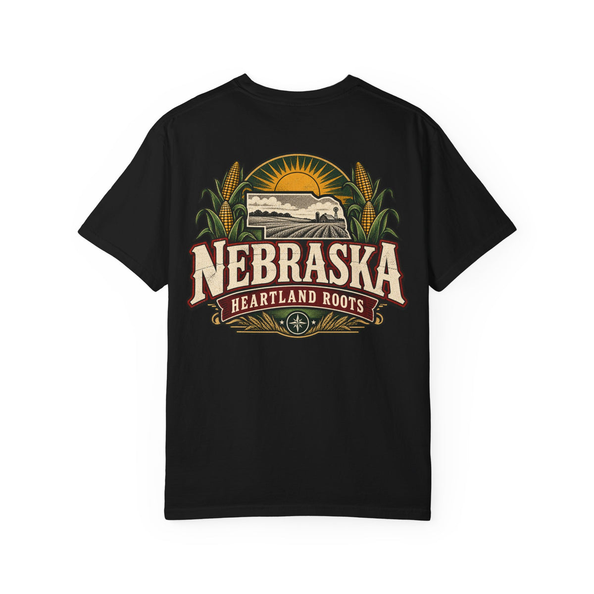 Nebraska Heartland Roots Unisex Comfort Color 1717 Streetwear Graphic Tee