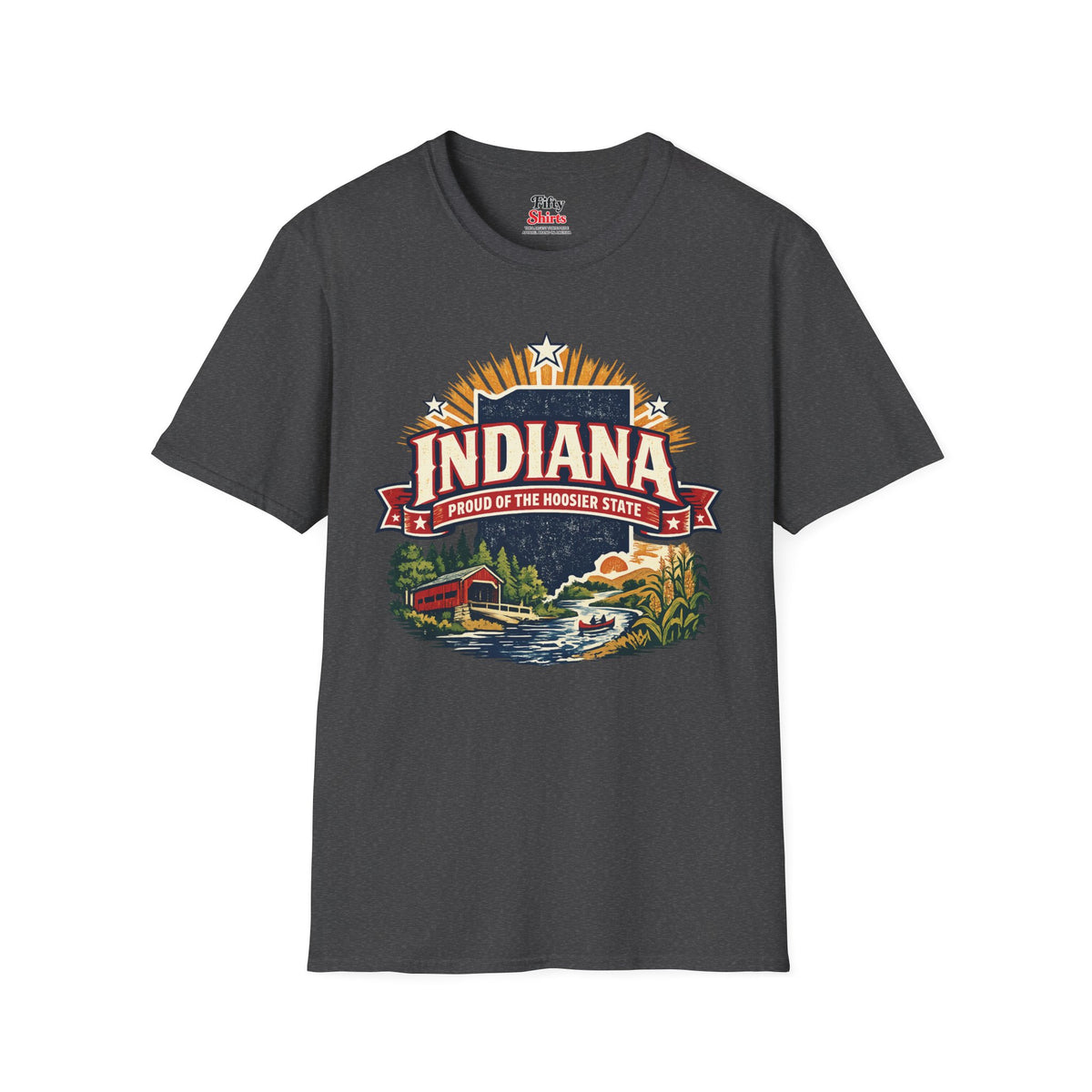Indiana State Pride Unisex Softstyle T Shirt State Pride Graphic Tee Collections FS03