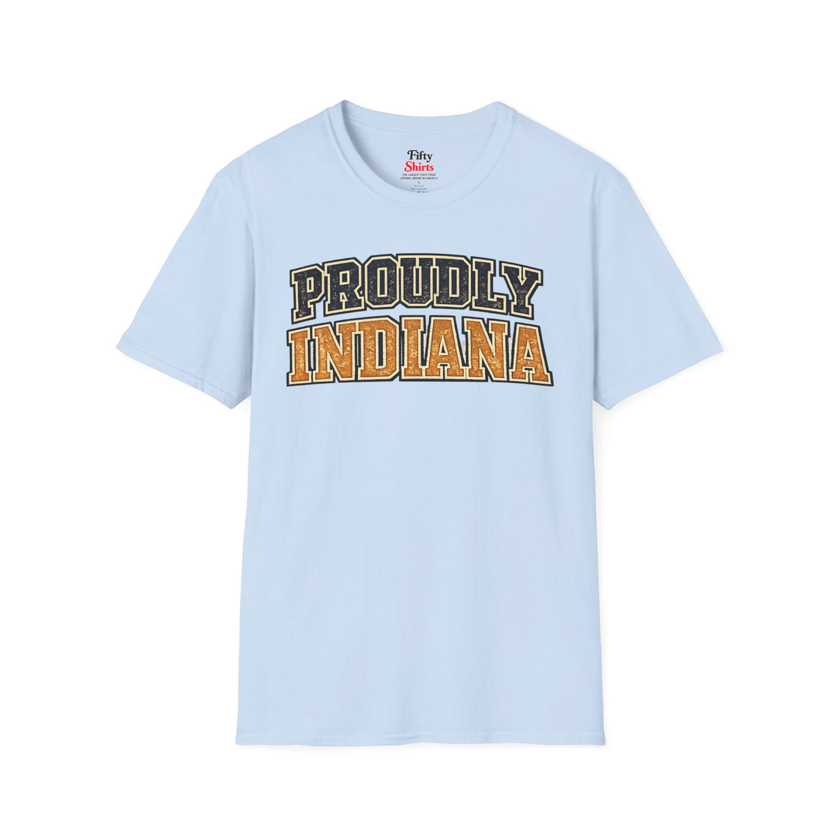 Proudly Indiana Unisex Softstyle T Shirt State Name Graphic Tee