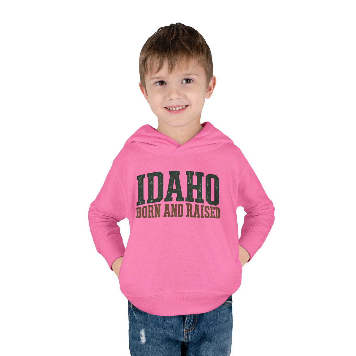 Idaho Born and Raised Pacific Northwest Heritage Unisex Toddler Pullover Fleece Hoodie