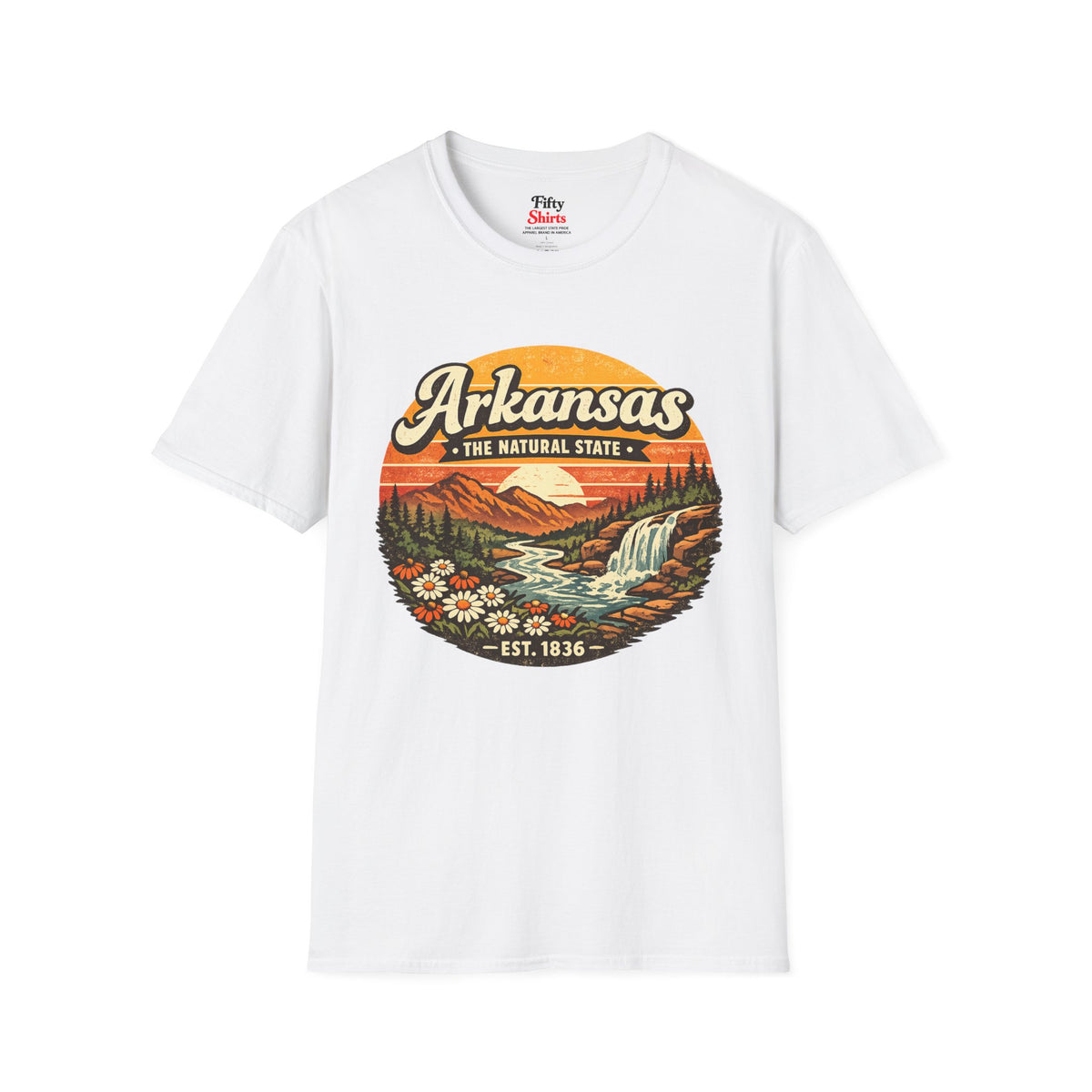 Arkansas Mountain Sunset Unisex Softstyle T Shirt State Pride Graphic Tee Collections FS03