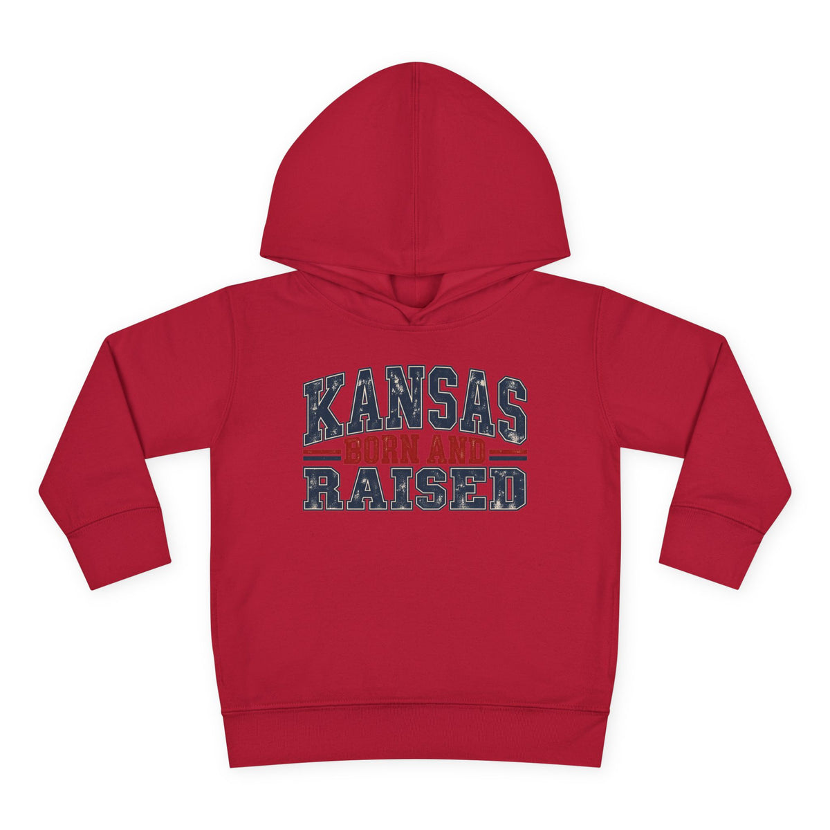 Kansas Born and Raised Vintage Americana Unisex Toddler Pullover Fleece Hoodie