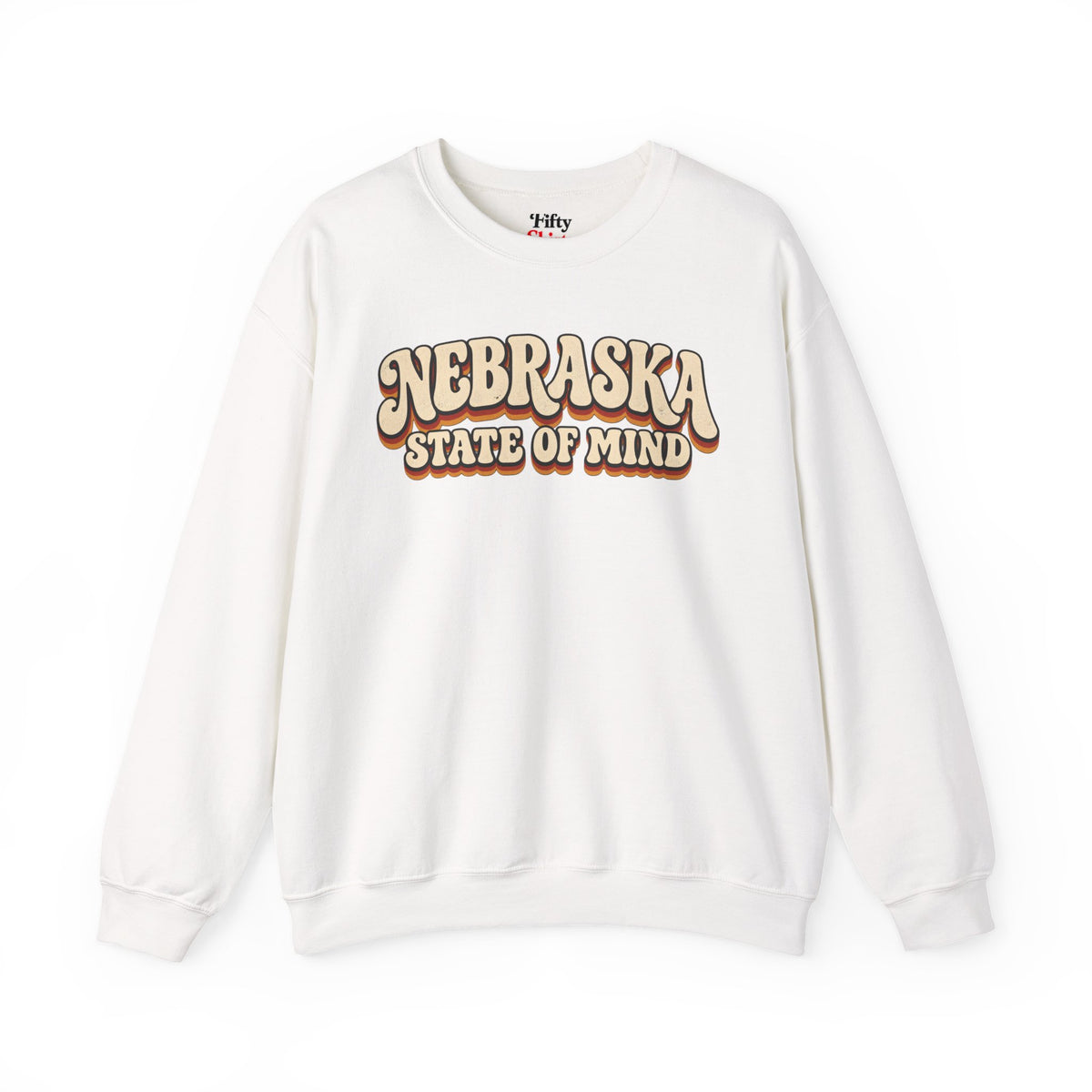 Nebraska State of Mind Unisex Crewneck Sweatshirt State Name Graphic