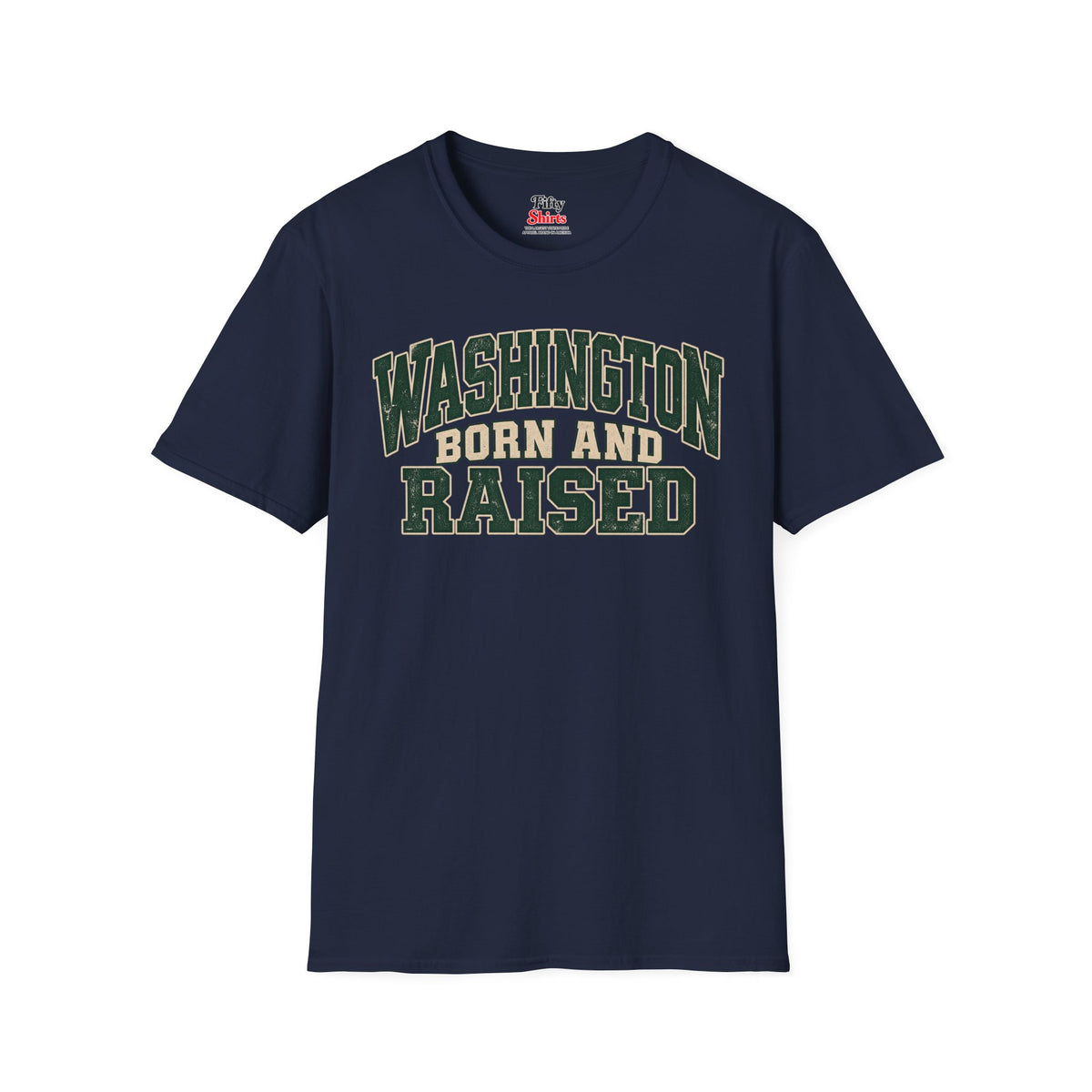 Washington Born and Raised Unisex Softstyle T Shirt State Name Graphic Tee