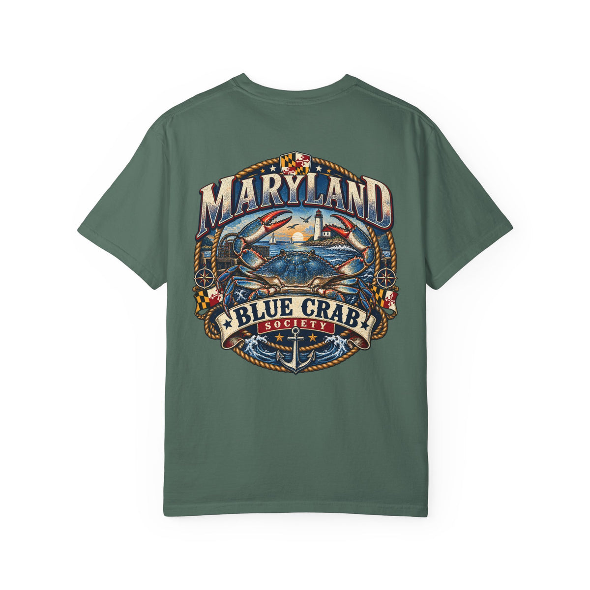 Maryland Blue Crab Society Unisex Comfort Color 1717 Streetwear Graphic Tee