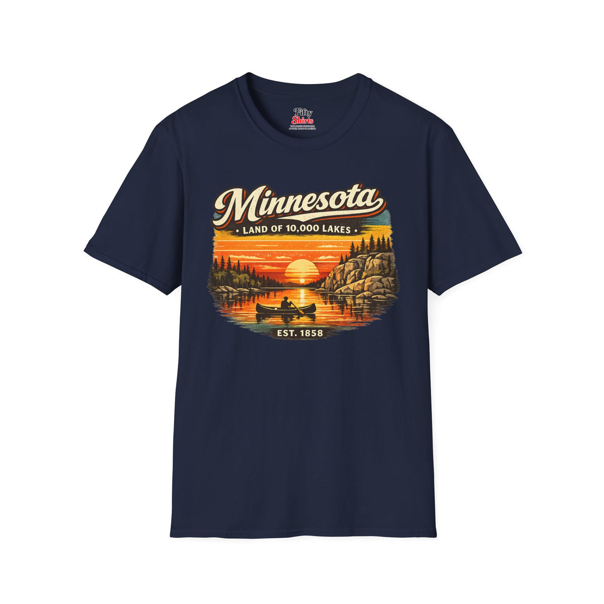 Minnesota Lakeside Sunset Unisex Softstyle T Shirt State Pride Graphic Tee Collections FS03