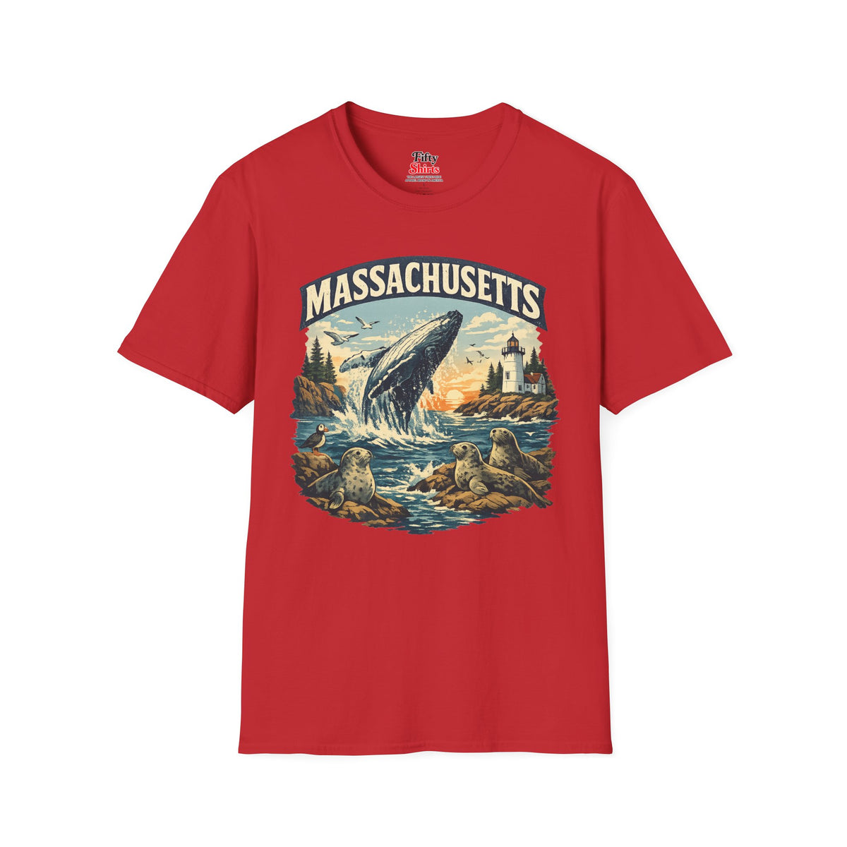 Massachusetts Wildlife Unisex Softstyle T Shirt State Pride Graphic Tee Collections FS03