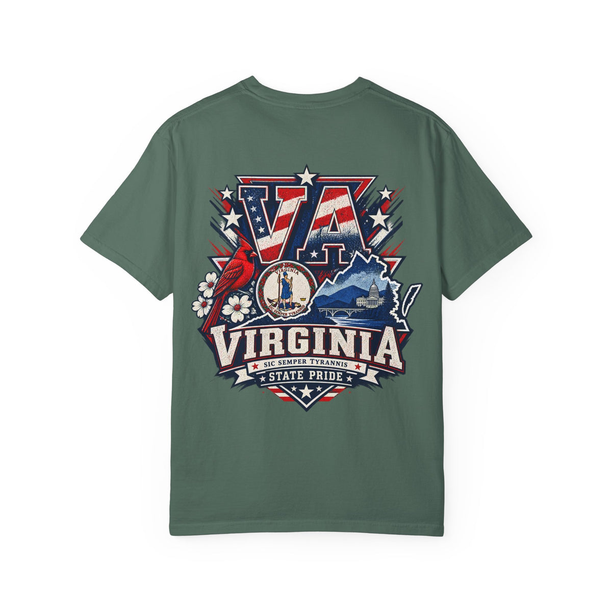 Virginia State Pride Unisex Comfort Color 1717 Streetwear Graphic Tee
