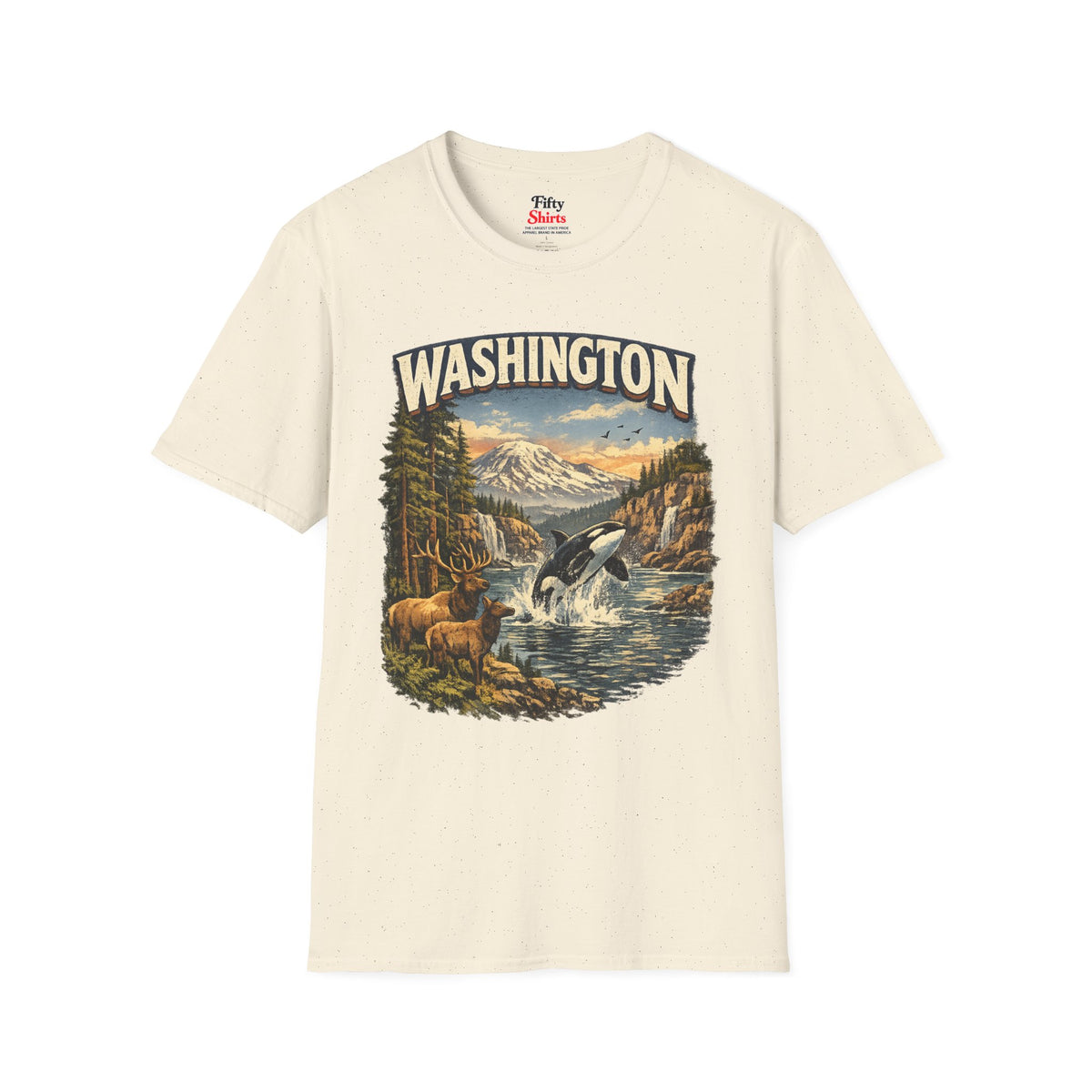 Washington Wildlife Unisex Softstyle T Shirt State Pride Graphic Tee Collections FS03